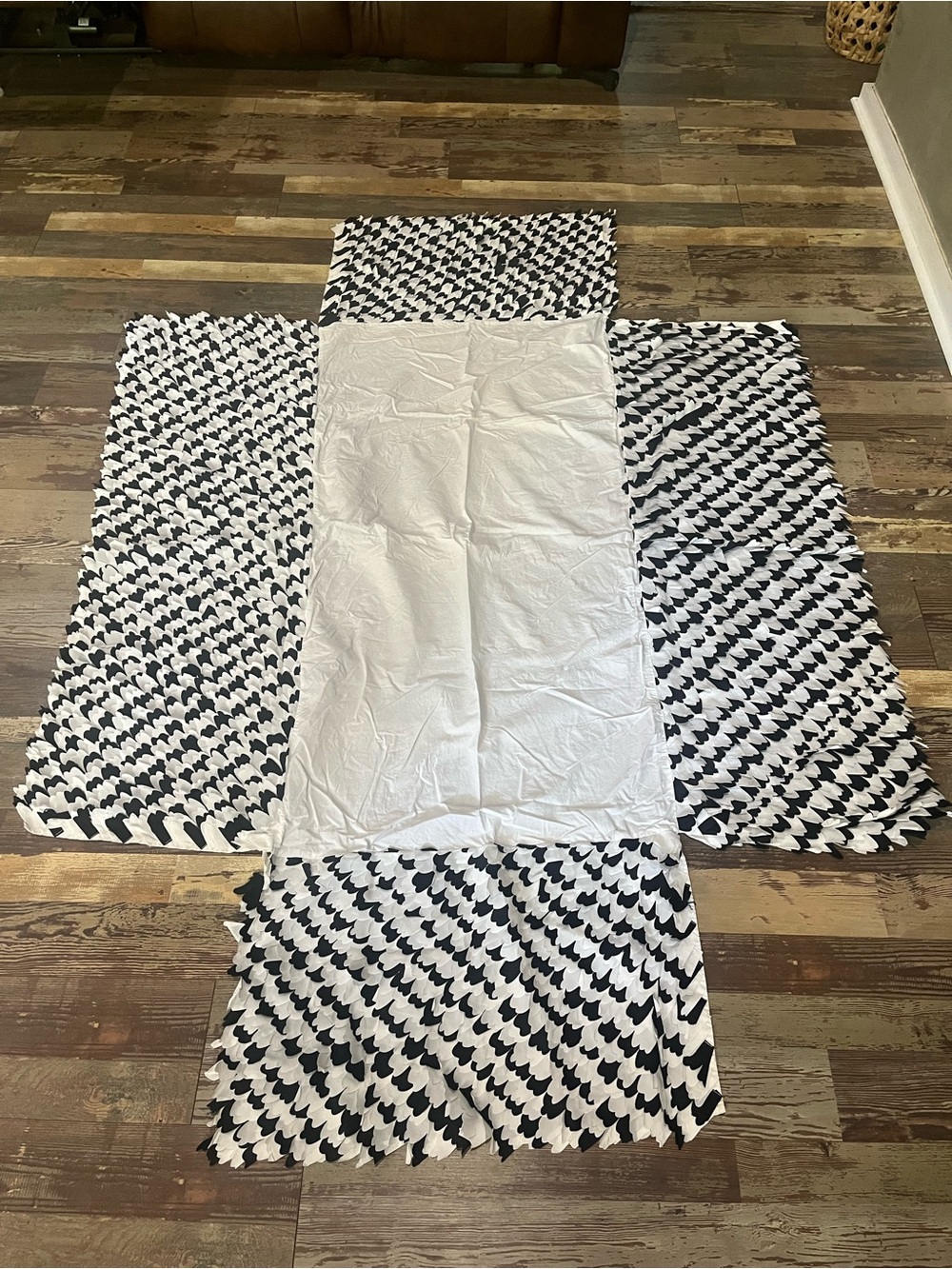 Pottery Barn Black and White Houndstooth Crib Skirt